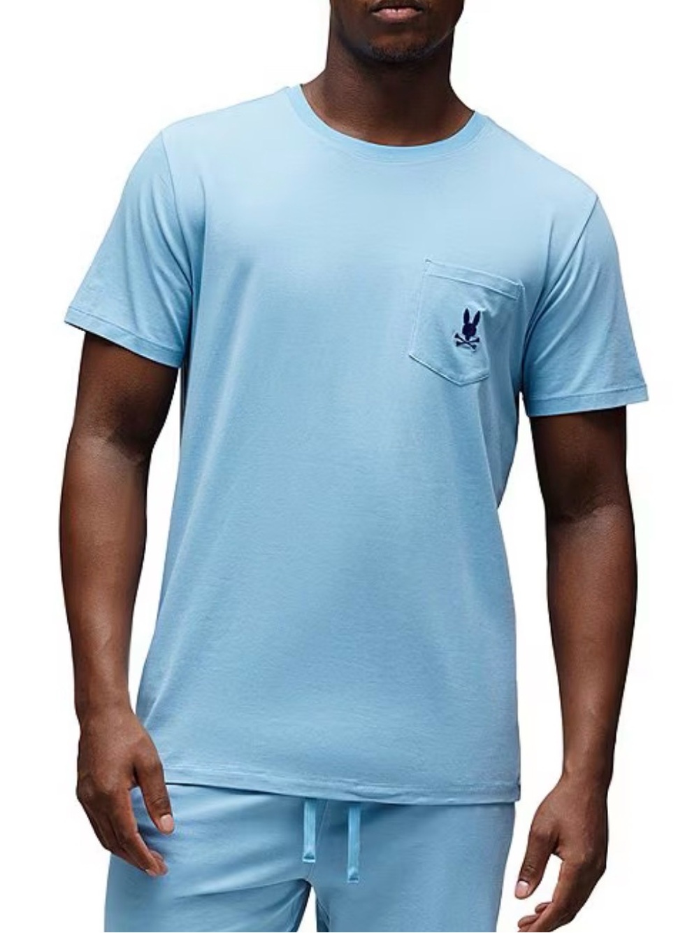 NWT Psycho Bunny Light Blue Short Sleeve Pocket Tee with Embroidered Logo